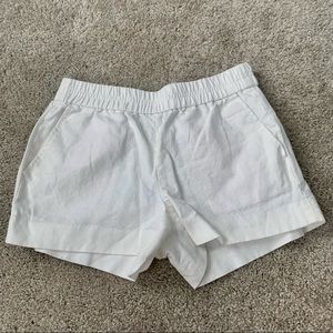 White linen JCrew pull-on shorts